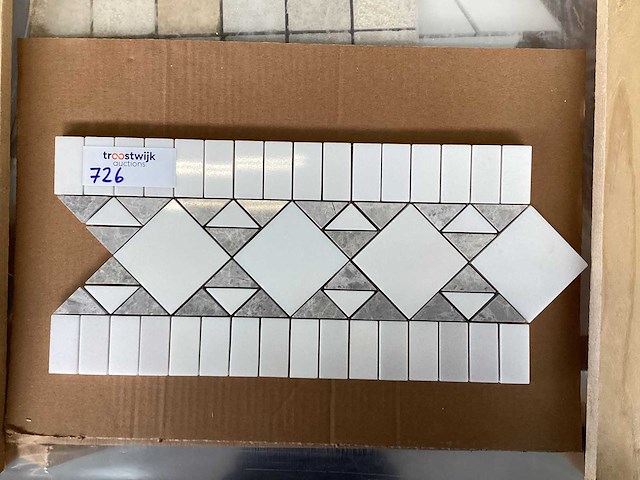 Natuursteen marmer wit/grijs 36x18 cm mozaïektegel 50 stuks - afbeelding 3 van  8