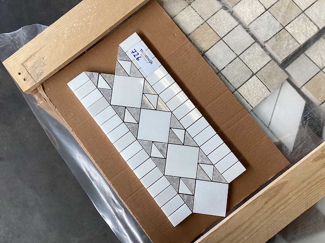 Natuursteen marmer wit/grijs 36x18 cm mozaïektegel 50 stuks - afbeelding 4 van  8