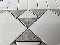 Natuursteen marmer wit/grijs 36x18 cm mozaïektegel 50 stuks - afbeelding 2 van  2