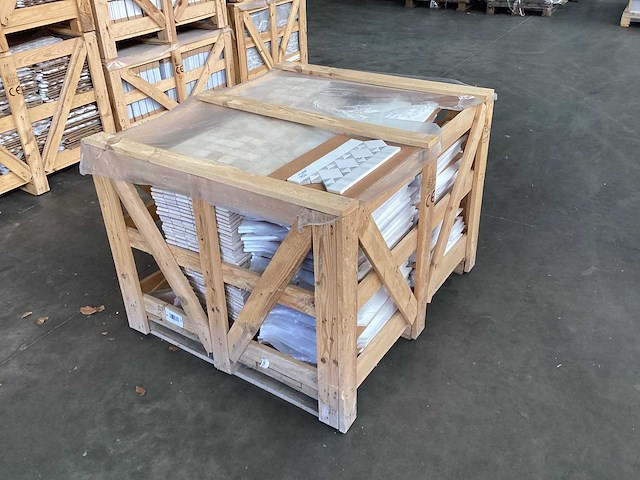 Natuursteen marmer wit/grijs 36x18 cm mozaïektegel 50 stuks - afbeelding 2 van  2