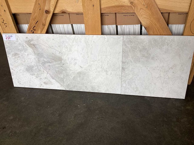 Natuursteen marmer wit/grijs gepolijst 30,5x30,5 cm tegel 44 m² - afbeelding 2 van  5