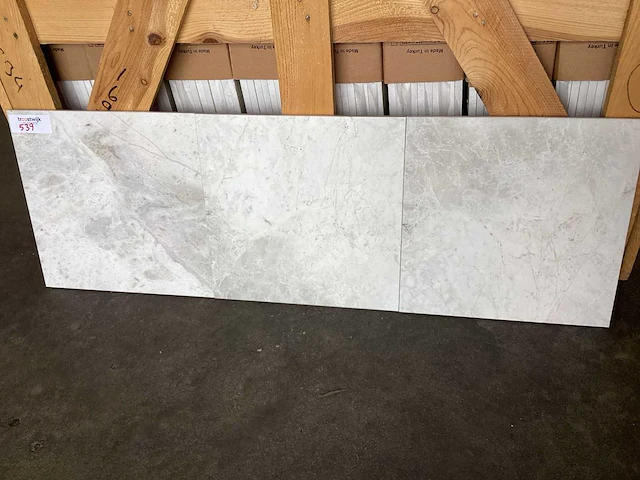 Natuursteen marmer wit/grijs gepolijst 30,5x30,5 cm tegel 44 m² - afbeelding 3 van  9