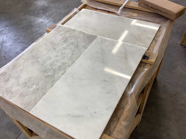 Natuursteen marmer wit/grijs gepolijst 30,5x61 cm tegel 60 m² - afbeelding 10 van  11