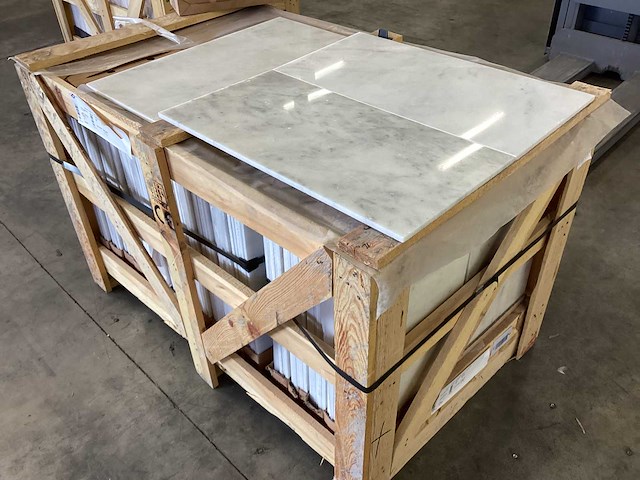 Natuursteen marmer wit/grijs gepolijst 30,5x61 cm tegel 60 m² - afbeelding 6 van  9