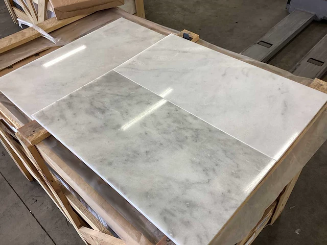 Natuursteen marmer wit/grijs gepolijst 30,5x61 cm tegel 60 m² - afbeelding 9 van  16