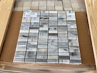 Natuursteen marmer wit/grijs rechthoek 1,5x5 cm mozaïektegel 50 stuks - afbeelding 4 van  7