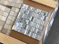 Natuursteen marmer wit/grijs rechthoek 1,5x5 cm mozaïektegel 50 stuks - afbeelding 2 van  7