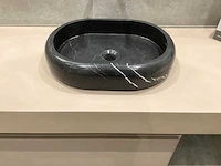 Natuursteen marmer zwart ovaal waskom 47x34x10 cm - afbeelding 3 van  17