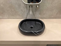 Natuursteen marmer zwart ovaal waskom 47x34x10 cm - afbeelding 9 van  17