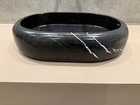 Natuursteen marmer zwart ovaal waskom 47x34x10 cm - afbeelding 15 van  17