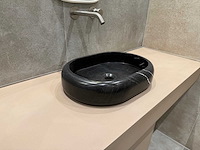 Natuursteen marmer zwart ovaal waskom 47x34x10 cm - afbeelding 2 van  17