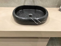 Natuursteen marmer zwart ovaal waskom 47x34x10 cm - afbeelding 3 van  17