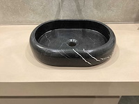 Natuursteen marmer zwart ovaal waskom 47x34x10 cm - afbeelding 4 van  17