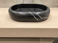 Natuursteen marmer zwart ovaal waskom 47x34x10 cm - afbeelding 6 van  17