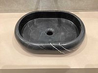 Natuursteen marmer zwart ovaal waskom 47x34x10 cm - afbeelding 7 van  17