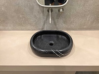 Natuursteen marmer zwart ovaal waskom 47x34x10 cm - afbeelding 9 van  17