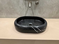 Natuursteen marmer zwart ovaal waskom 47x34x10 cm - afbeelding 13 van  17