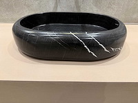Natuursteen marmer zwart ovaal waskom 47x34x10 cm - afbeelding 15 van  17