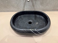 Natuursteen marmer zwart ovaal waskom 47x34x10 cm - afbeelding 17 van  17