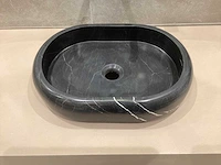 Natuursteen marmer zwart ovaal waskom 47x34x10 cm - afbeelding 15 van  17