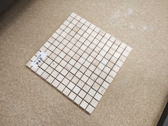 Natuursteen travertin beige 30,5x30,5 cm mozaïektegel 28 stuks - afbeelding 3 van  7
