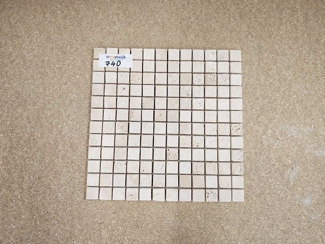 Natuursteen travertin beige 30,5x30,5 cm mozaïektegel 28 stuks - afbeelding 1 van  7