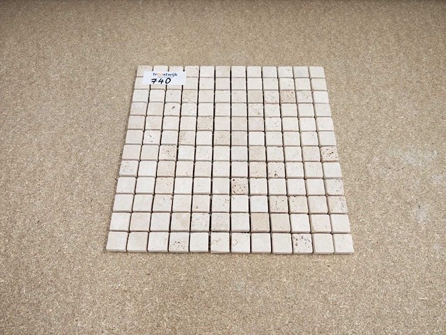 Natuursteen travertin beige 30,5x30,5 cm mozaïektegel 28 stuks - afbeelding 2 van  7