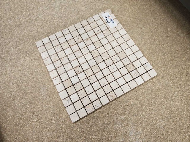 Natuursteen travertin beige 30,5x30,5 cm mozaïektegel 28 stuks - afbeelding 4 van  7