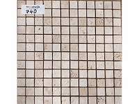 Natuursteen travertin beige 30,5x30,5 cm mozaïektegel 28 stuks - afbeelding 5 van  7