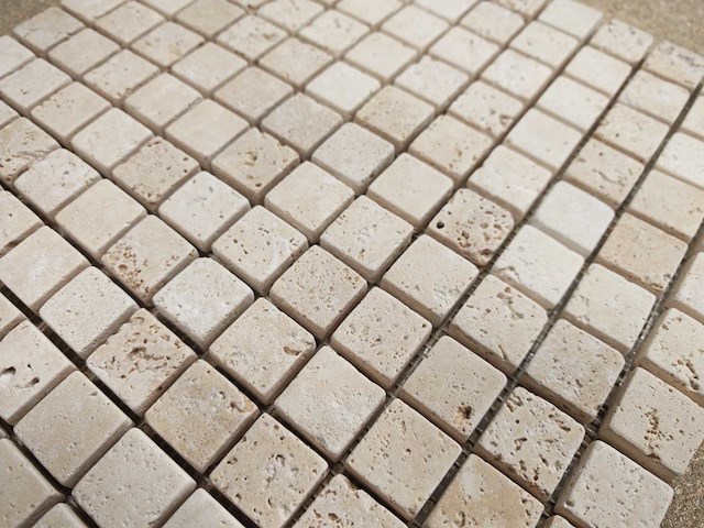 Natuursteen travertin beige 30,5x30,5 cm mozaïektegel 28 stuks - afbeelding 6 van  7