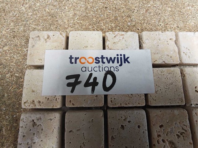 Natuursteen travertin beige 30,5x30,5 cm mozaïektegel 28 stuks - afbeelding 7 van  7