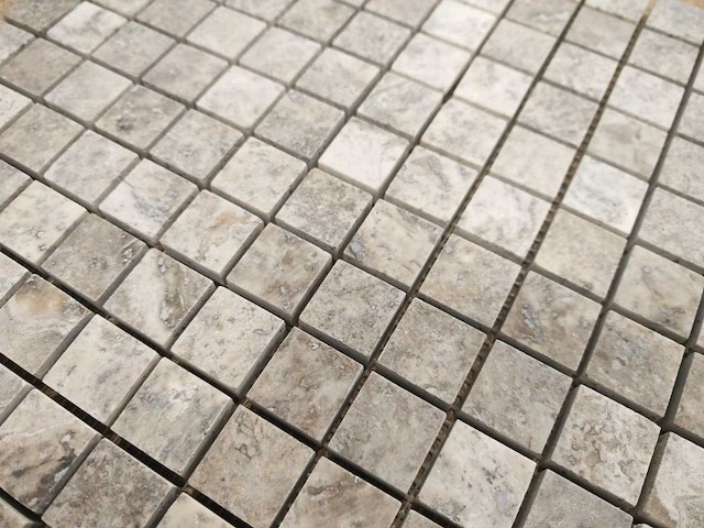 Natuursteen travertin grigio 30,5x30,5 cm mozaïektegel 14 stuks - afbeelding 4 van  6
