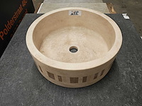 Natuursteen travertin light waskom 40,6x15 cm - afbeelding 1 van  6