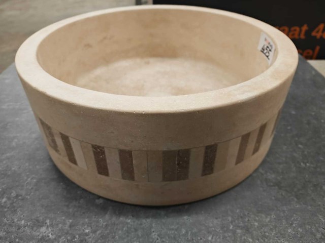 Natuursteen travertin light waskom 40,6x15 cm - afbeelding 3 van  6