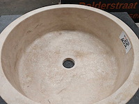 Natuursteen travertin light waskom 40,6x15 cm - afbeelding 5 van  6