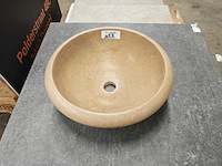 Natuursteen travertin noce waskom 40,6x15 cm - afbeelding 1 van  6