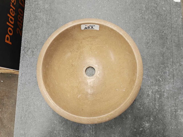 Natuursteen travertin noce waskom 40,6x15 cm - afbeelding 2 van  6