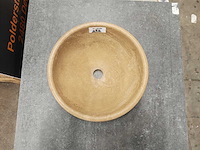 Natuursteen travertin noce waskom 40,6x15 cm - afbeelding 2 van  4