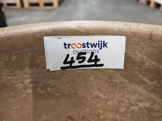 Natuursteen travertin noce waskom 40,6x15 cm - afbeelding 4 van  4