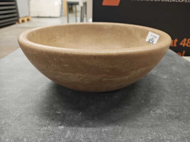 Natuursteen travertin noce waskom 40,6x15 cm - afbeelding 4 van  4