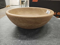 Natuursteen travertin noce waskom 40,6x15 cm - afbeelding 4 van  4