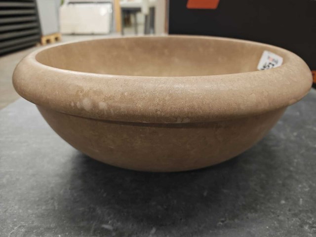 Natuursteen travertin noce waskom 40,6x15 cm - afbeelding 3 van  4
