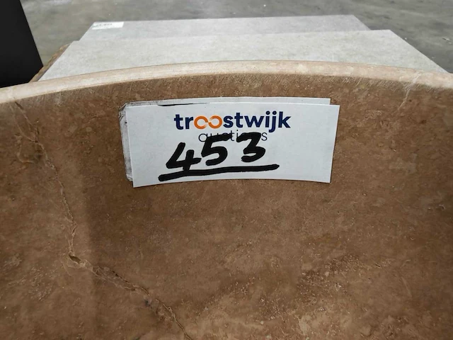 Natuursteen travertin noce waskom 40,6x15 cm - afbeelding 6 van  6