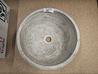 Natuursteen travertin silver waskom 40,6x15 cm - afbeelding 4 van  7