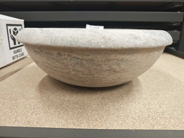 Natuursteen travertin silver waskom 40,6x15 cm - afbeelding 5 van  7
