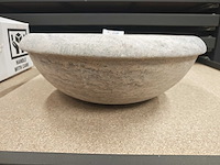 Natuursteen travertin silver waskom 40,6x15 cm - afbeelding 5 van  7