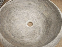 Natuursteen travertin silver waskom 40,6x15 cm - afbeelding 6 van  7