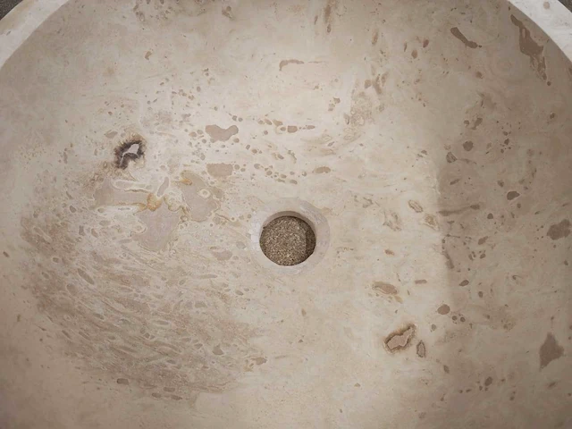 Natuursteen travertin waskom 40,6x15 cm - afbeelding 5 van  7