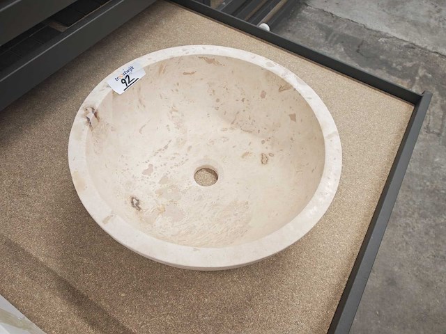 Natuursteen travertin waskom 40,6x15 cm - afbeelding 2 van  4