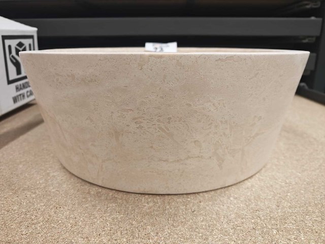 Natuursteen travertin waskom 40,6x15 cm - afbeelding 1 van  6
